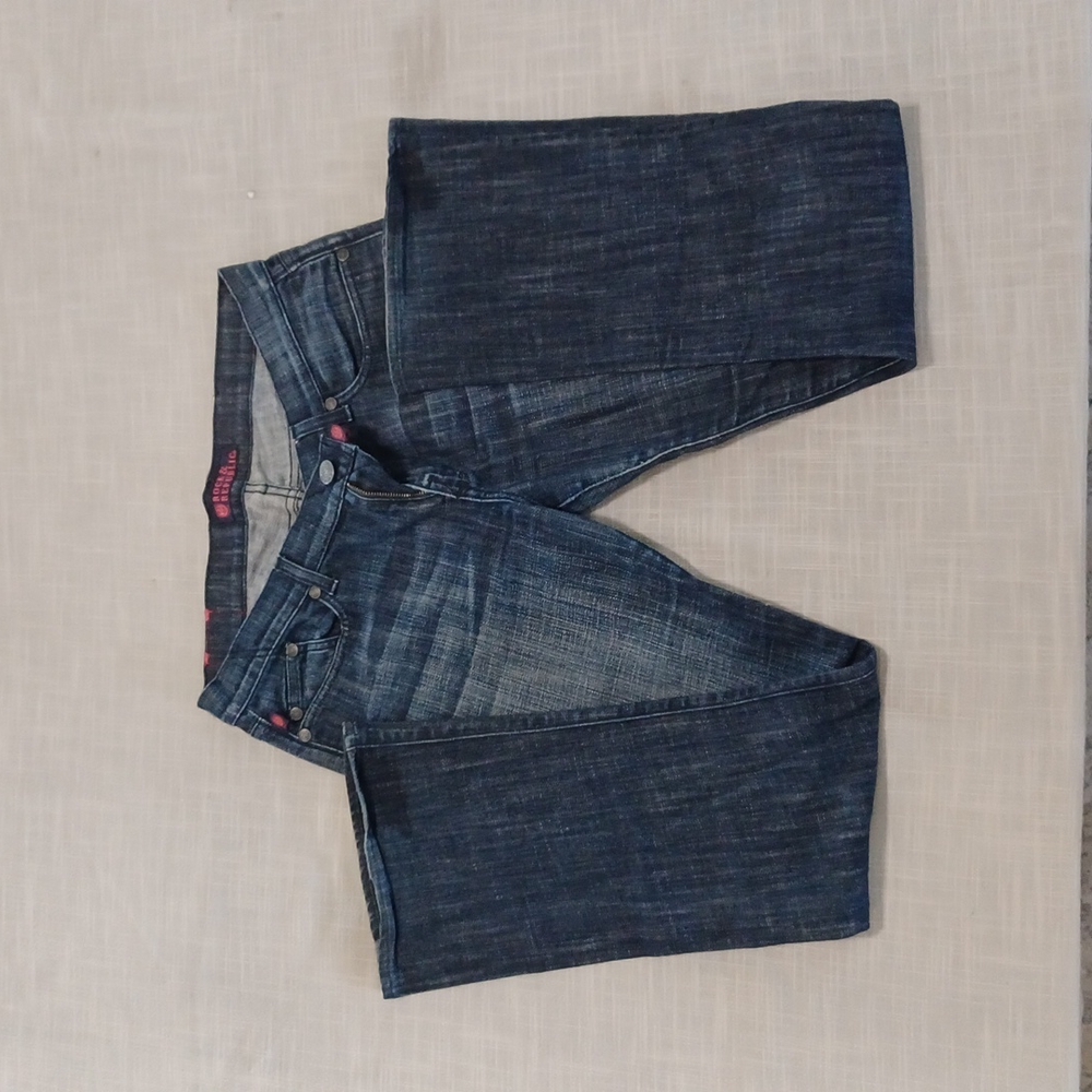Ladies Mid Rise Distressed Rock & Republic  Boot Cut Jeans Size 31